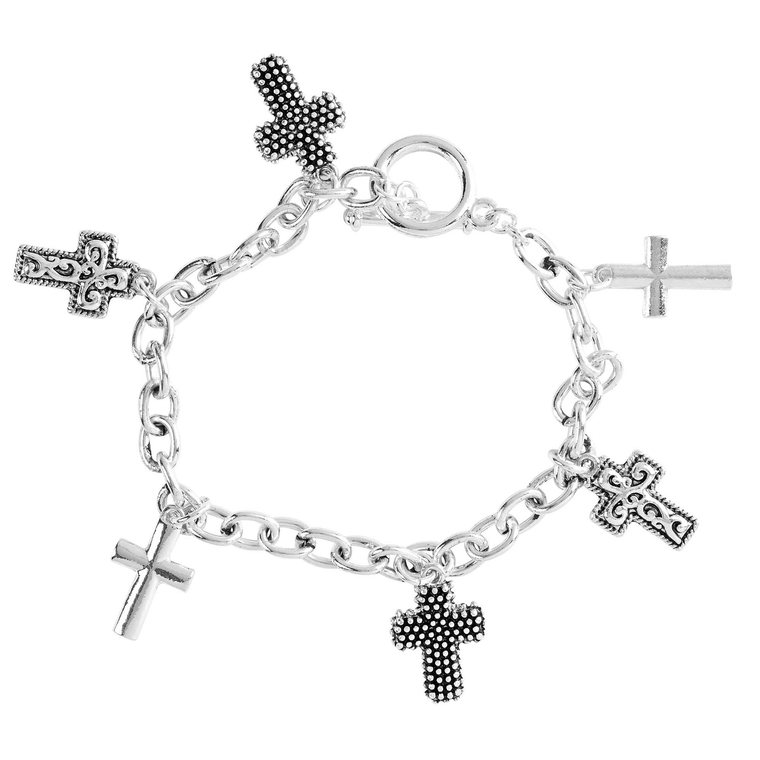 Bracelet Cross Oval Link Toggle Closure