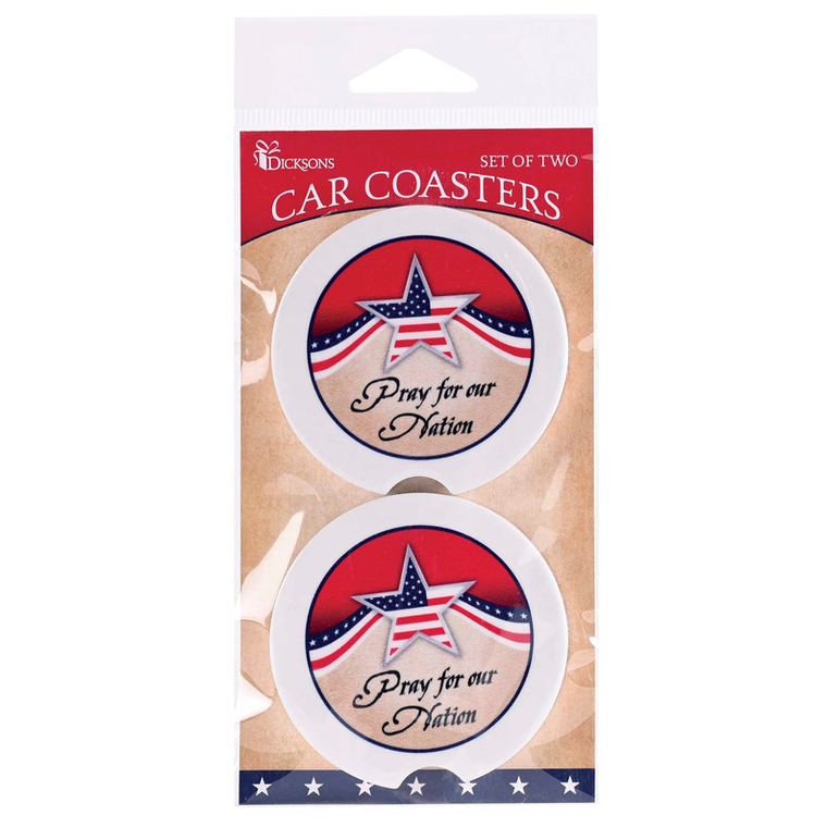 Car Coasters Pray For Our Nation 2 Pk