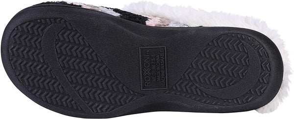 Roxoni Women's Cozy Memory Foam Slippers, Fuzzy Warm Faux Fur Lined, Indoor Outdoor Rubber Sole
