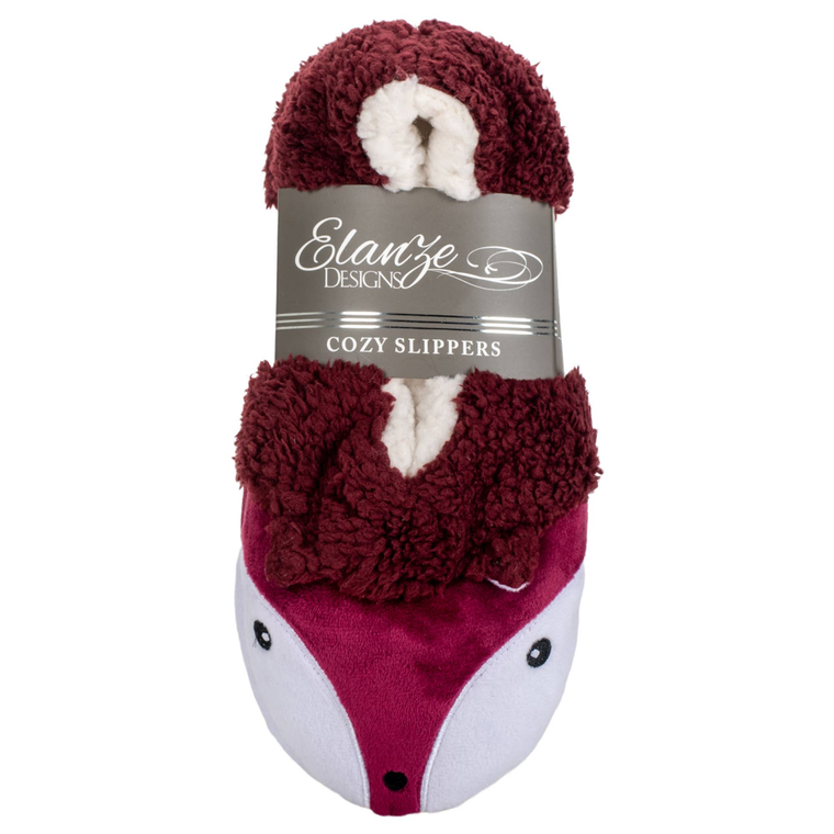Fox Plush Lined Non Slip Fuzzy Soft Slipper