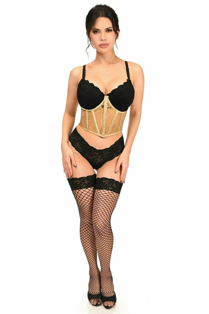 Lavish Sheer Lace Underwire Waist Cincher Corset