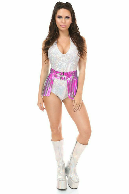 Hologram Fringe Mini Skirt