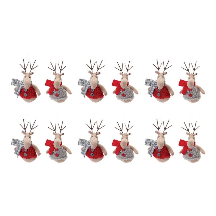Plush Deer with Sweater Ornament