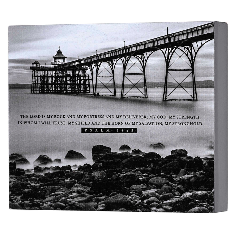 Tabletop Plaque My Rock & Fortress 10x8