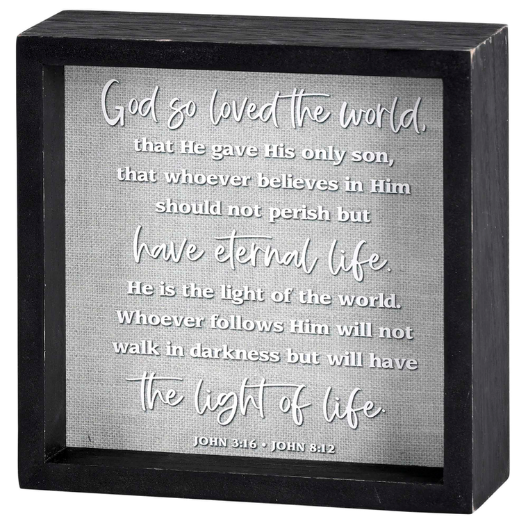 Tabletop 2 Sided God Loved The World 6H