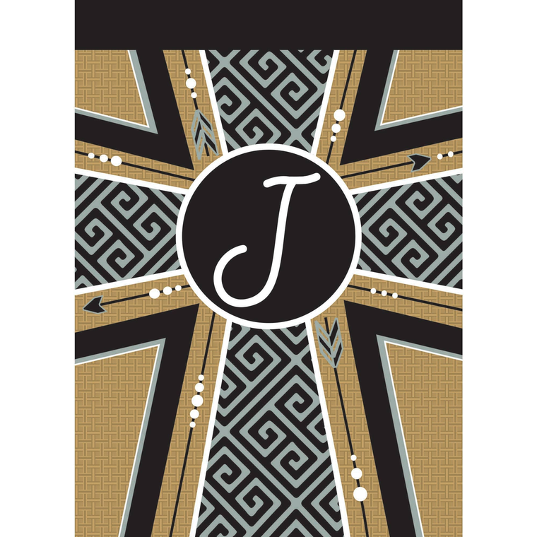 Garden Monogram J Cross Blap Flag