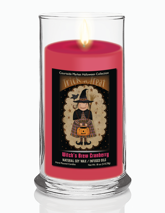 Courtside Market Trick Or Treat Witch Flag Status Candle Glass