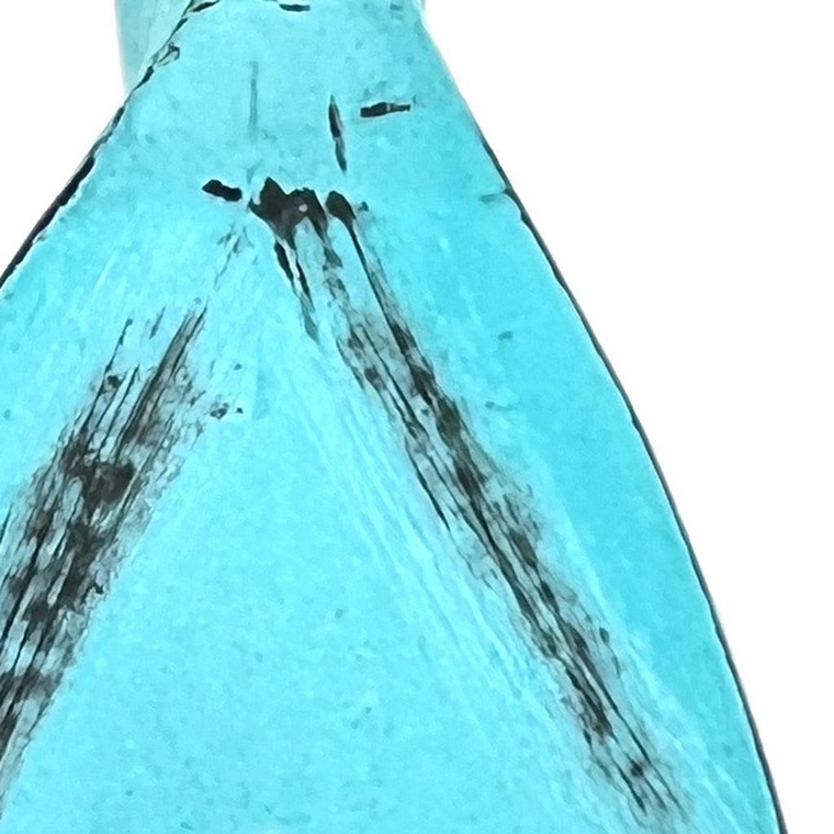 Set of Six Distressed Aqua Metal Drawer Pull Knobs