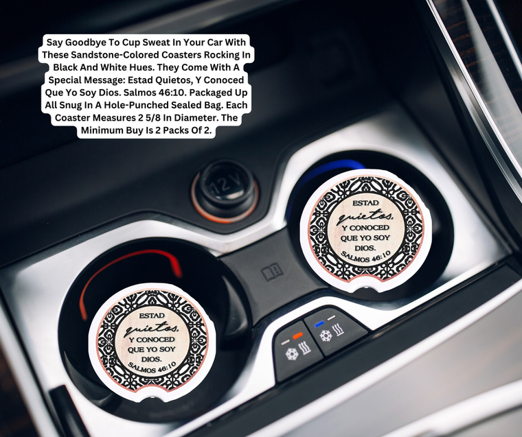 Car Coasters Estad Quietos Salmos 46:10