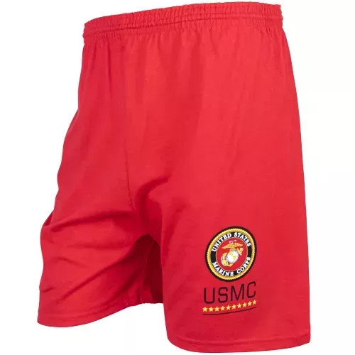 Men's Red Running Short - U.S.M.C. Logo