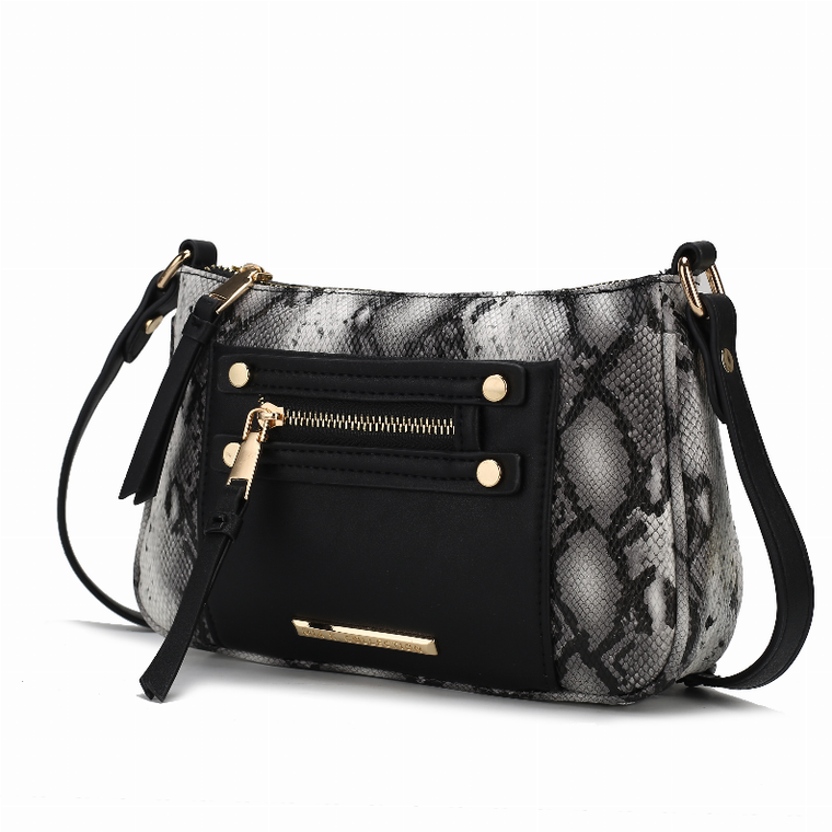 Essie Snake Embossed Vegan Leather Crossbody