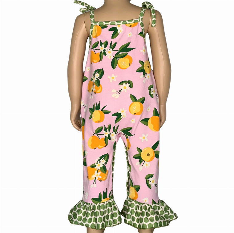 AnnLoren Boutique Pink Pretty as a Peach Baby/Toddler Girls Spring Romper