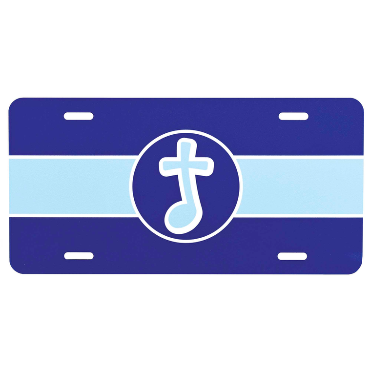 License Plate Teal Music Note Metal