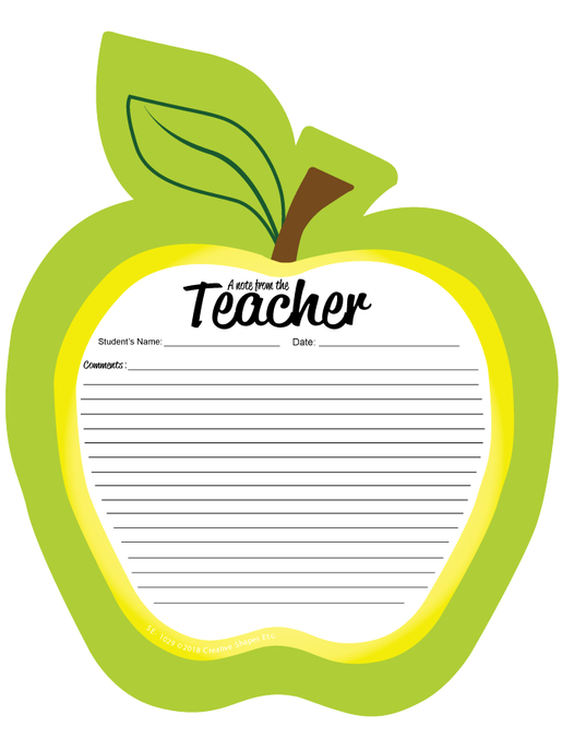 Golden Apple Blank Pad - Notes to Parents