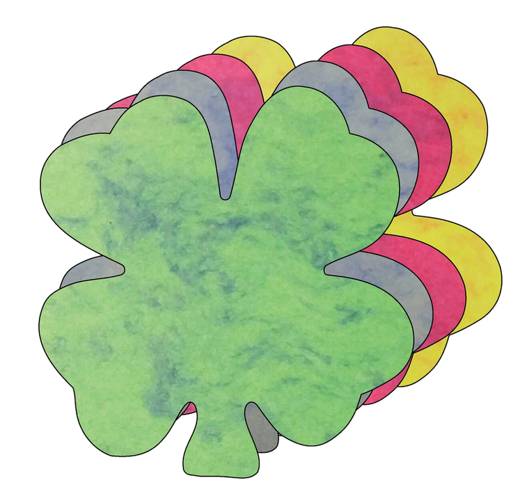 Four Leaf Clover Marble Assorted Color Creative Cut-Outs