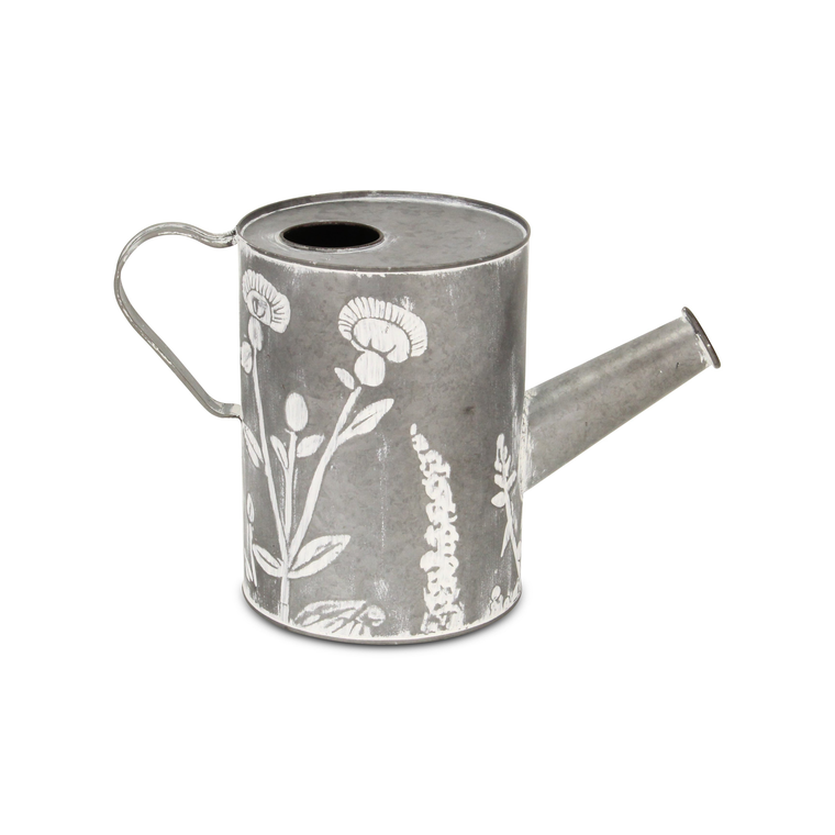 Galvanized Metal Flowers HPainted Decorative Watering Can