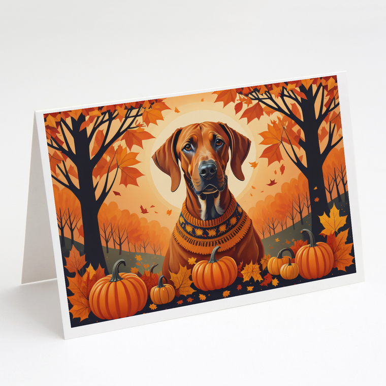 Rhodesian Ridgeback Fall Greeting Cards Pack of 8