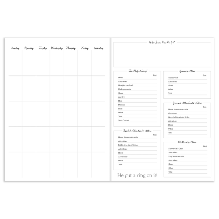 Woah! Undated Monthly Wedding Planner