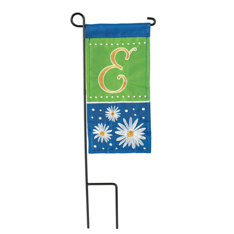 Daisy E Monogram Mini Flag With Stand