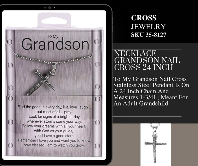 Necklace Grandson Nail Cross 24Inch