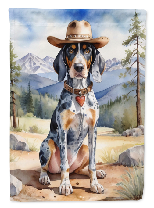 Bluetick Coonhound Cowboy Welcome Garden Flag