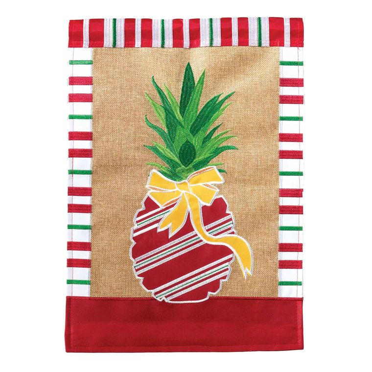Pineapple Burlap Garden Flag