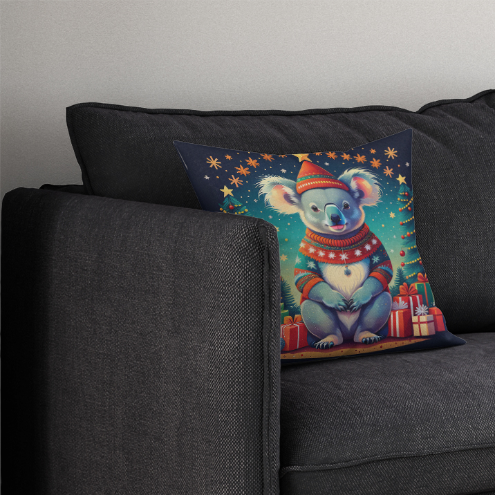 Koala Christmas Throw Pillow