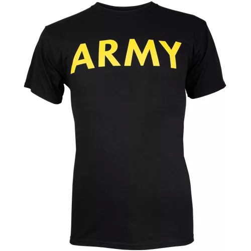 Army Black T-Shirt Yellow Imprint - Medium