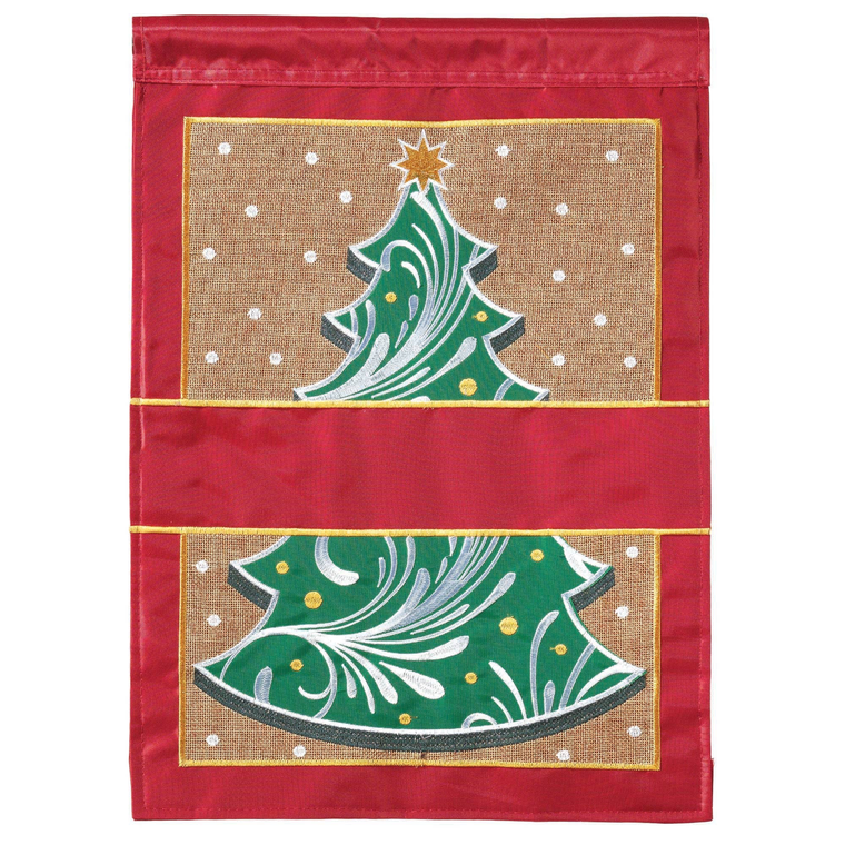 Christmas Tree Burlap Garden Flag