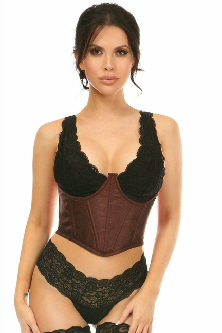 Lavish Brocade Open Cup Waist Cincher