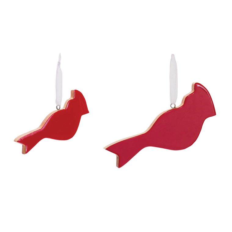 Glass Cardinal Bird Ornament 
