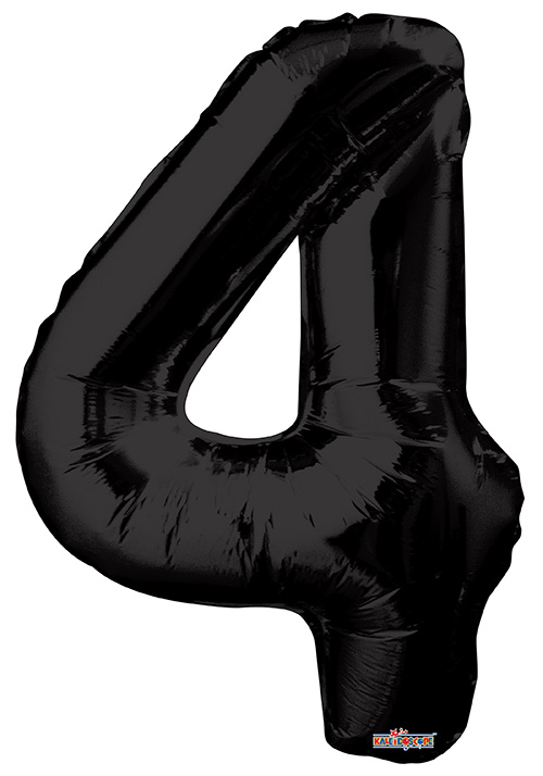 Black #4 Mylar Balloon