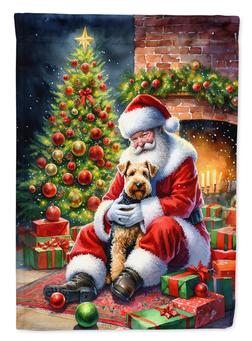 Lakeland Terrier and Santa Claus Garden Flag