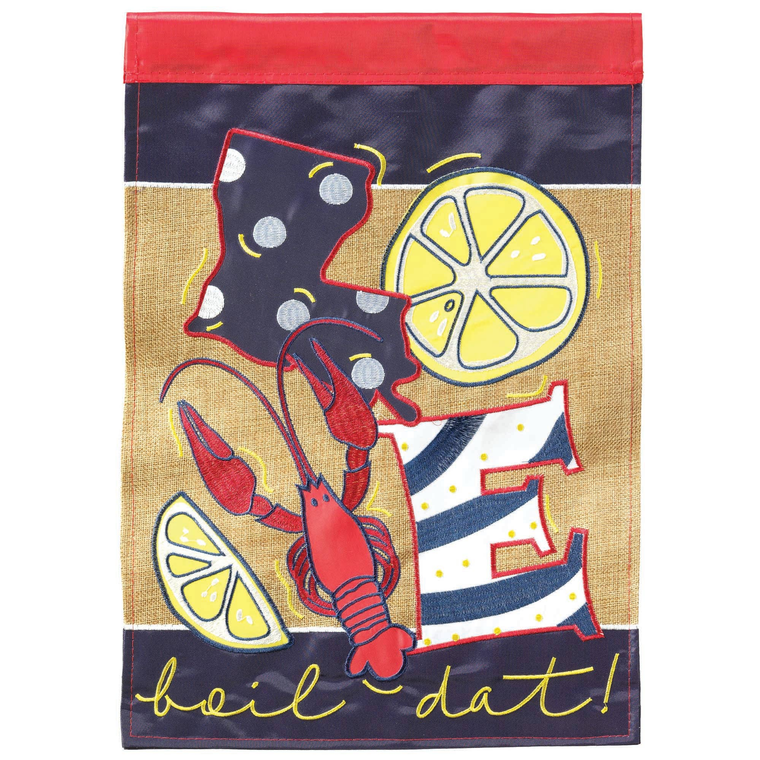 Love Boil Dat! Flag Burlap