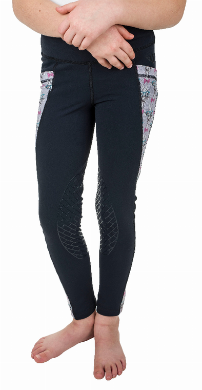 TuffRider Kids Minerva 3 Season Printed Knee Patch Tights