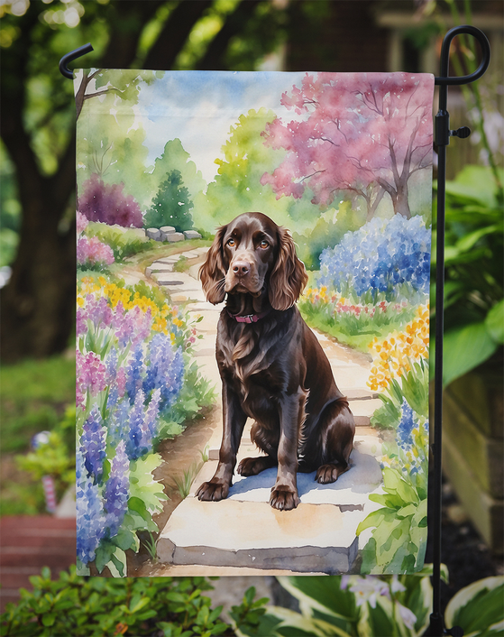 Boykin Spaniel Spring Path Garden Flag