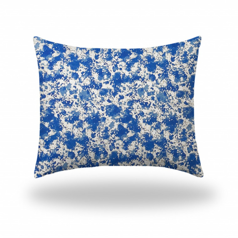 22" X 26" Blue And White Enveloped Coastal Lumbar Indoor Outdoor Pillow Cover - 606114099758