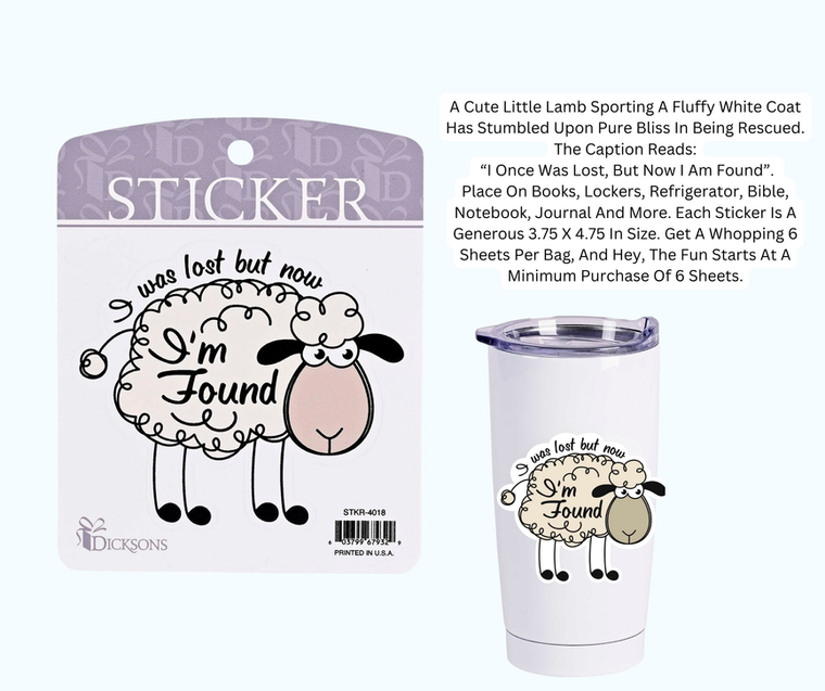 Sticker Sheep I Was Lost But Now I Am