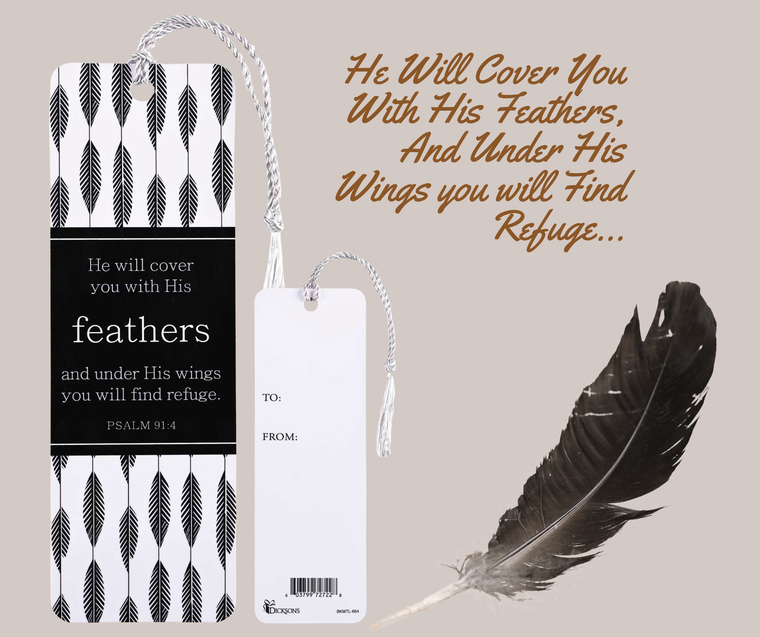Tassel Bookmark He Will Cover You With