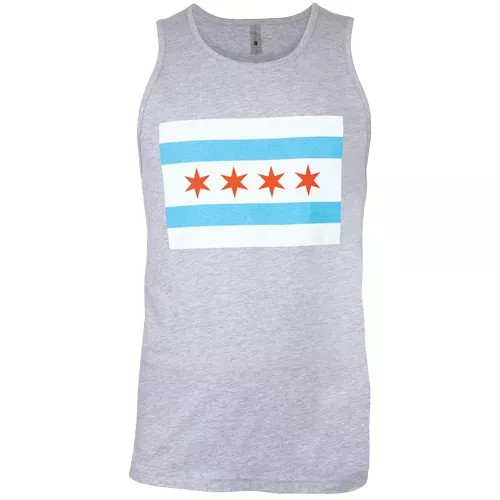 Mens Tank Top Grey - Chicago Flag