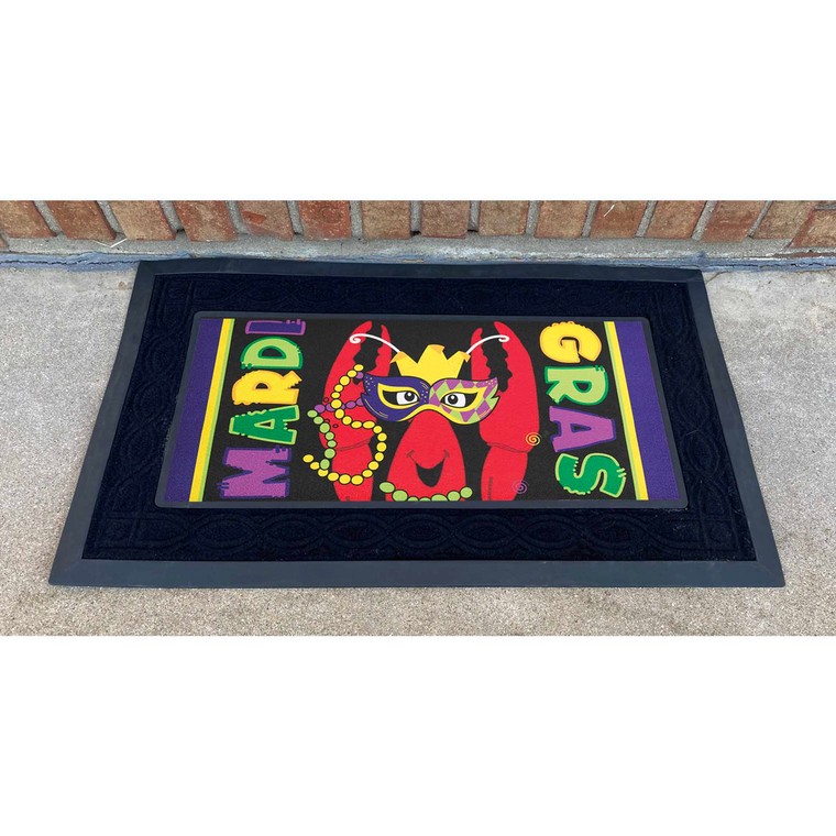 Doormat Insert Mardi Gras Crawfish Mask