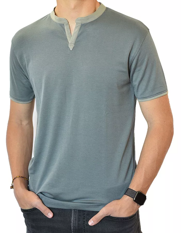 Short Sleeve Notch Collar