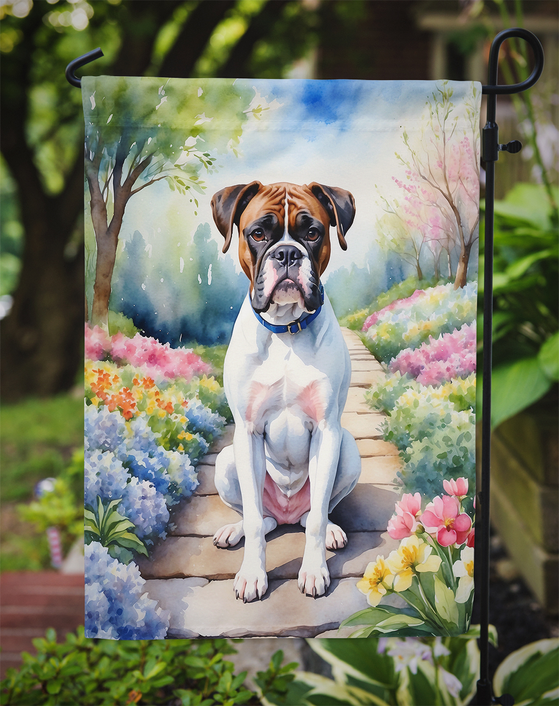 Boxer Spring Path Garden Flag