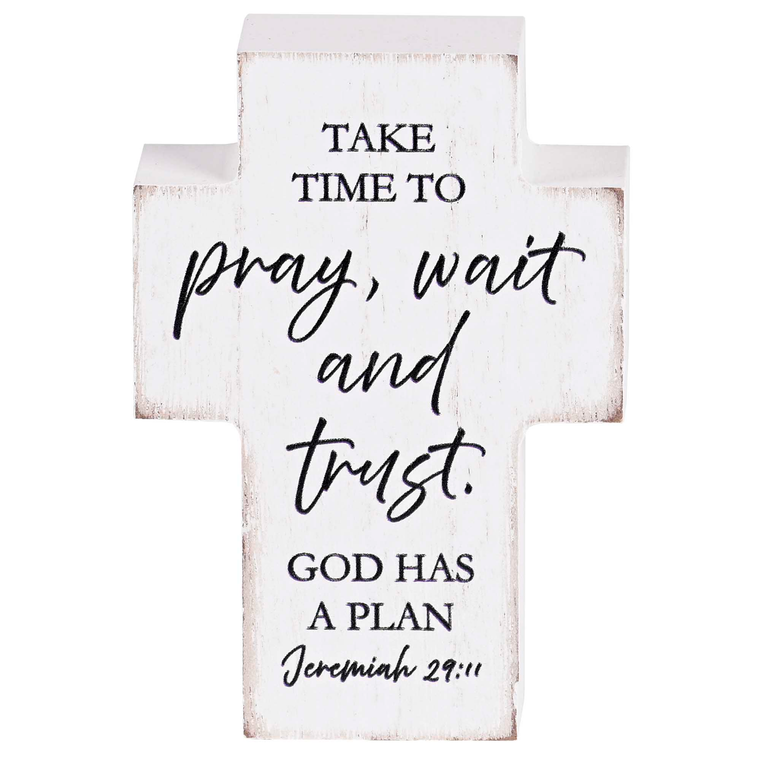 Tabletop Cross Take Time To Pray 3x4