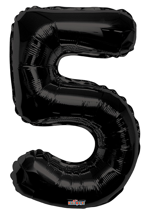 Black #5 Mylar Balloon