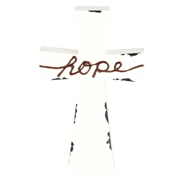 Tabletop Cross Hope Enamel-look
