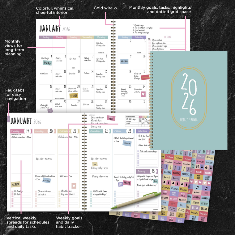 2026 Robin's Egg Large Weekly Monthly Planner