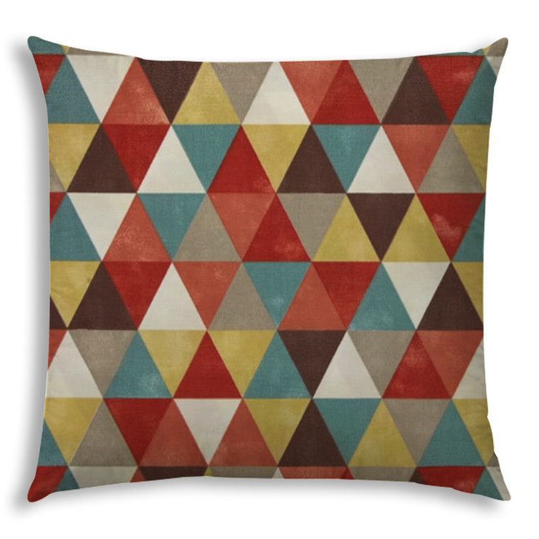 20" X 20" Red And White Zippered Geometric Throw Indoor Outdoor Pillow - 606114093206