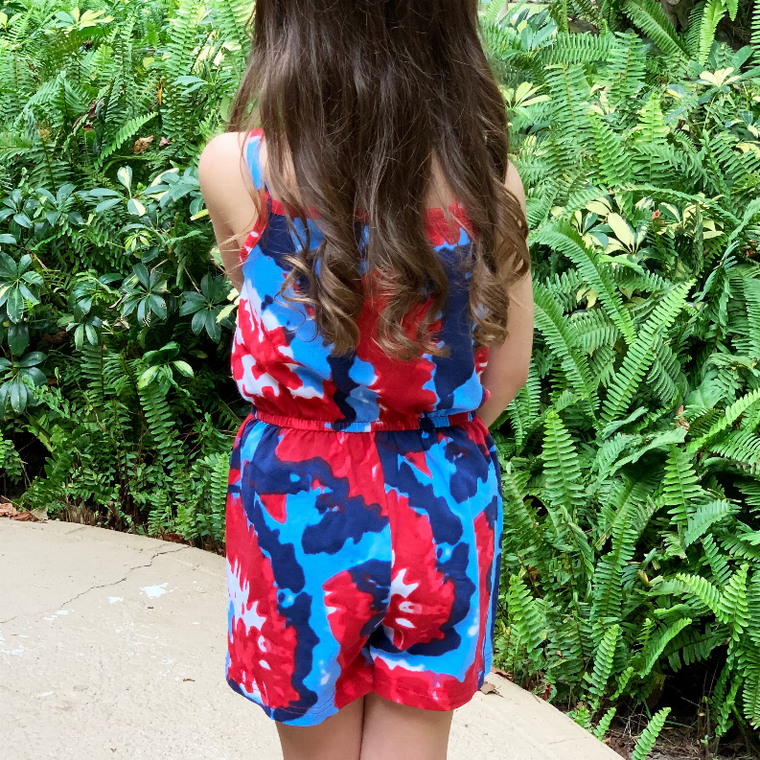 AnnLoren Big Little Girls Shorts Jumpsuit Summer One Piece Outfit