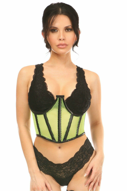 Lavish Fishnet Underwire Open Cup Waist Cincher